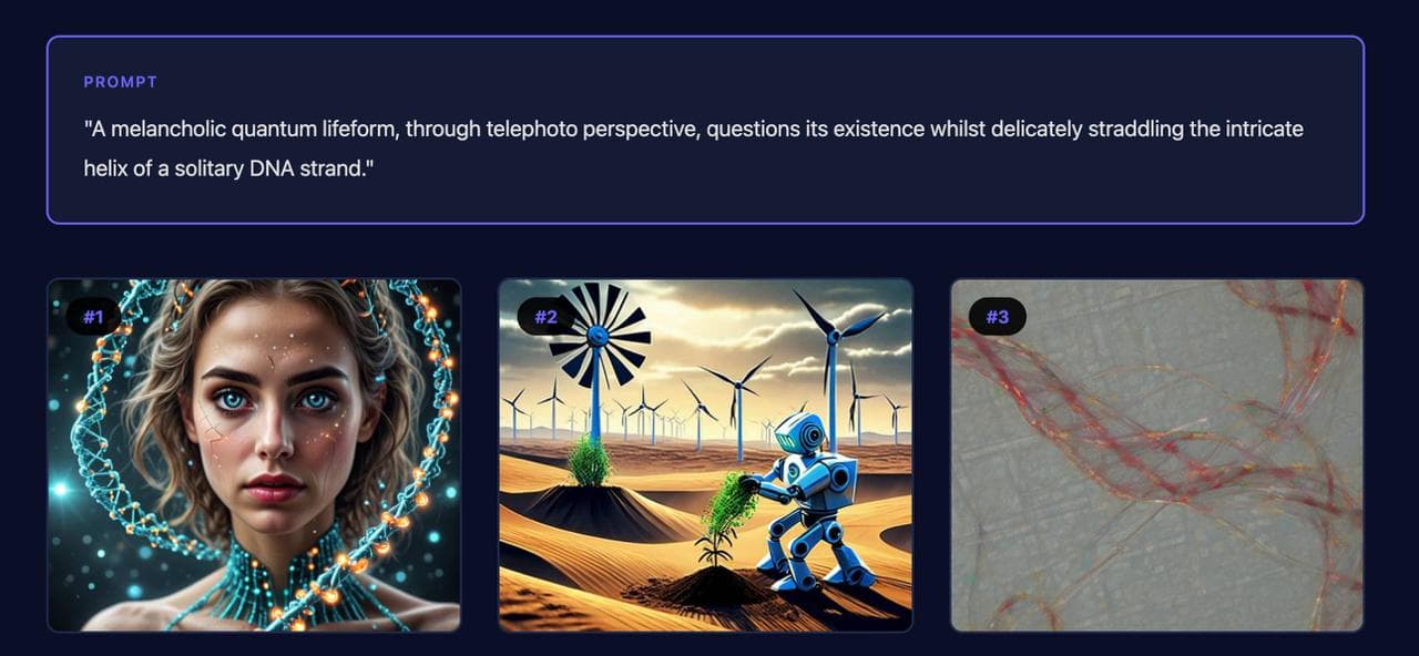 Image voting interface showing three options