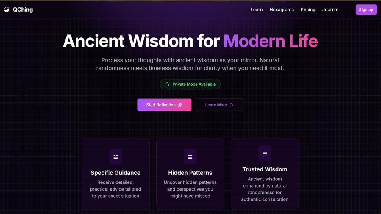 qching.ai landing page